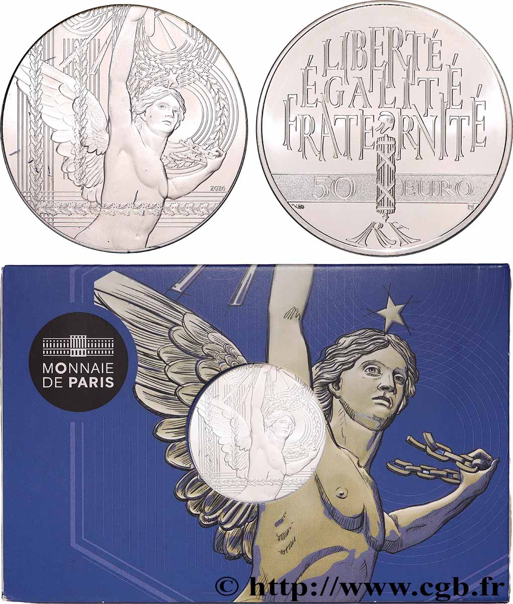FRANCE 50 Euro - LE GÉNIE DE LA LIBERTÉ 2026 BU