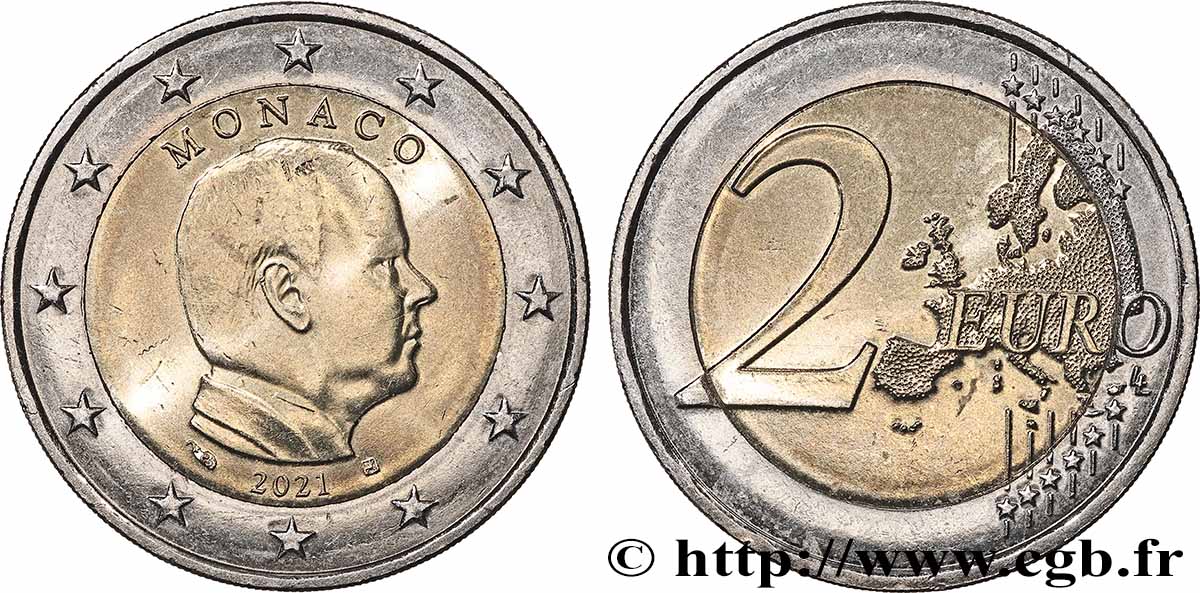 MONACO 2 Euro PRINCE ALBERT II 2021
