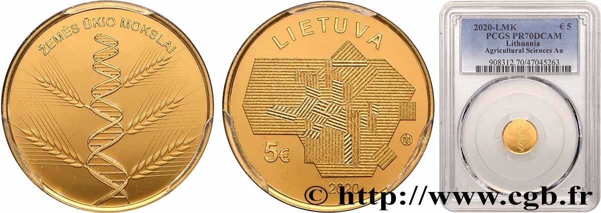 LITHUANIA BELLE EPREUVE 5 Euro SCIENCES DE L’AGRICULTURE 2020 
