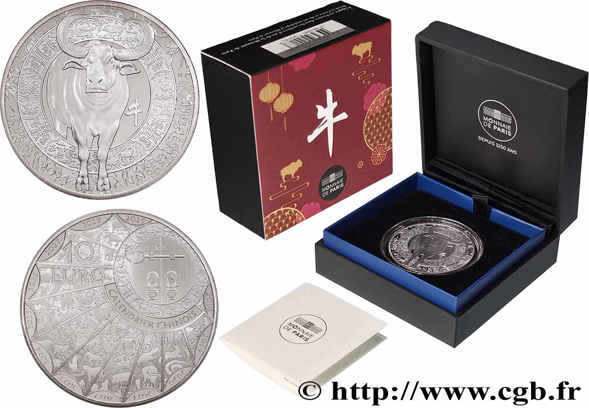 FRANCE Belle Épreuve 10 Euro ANNÉE DU BUFFLE 2021 Proof set
