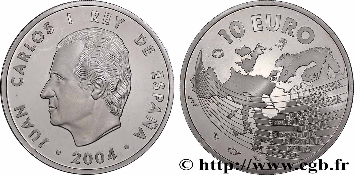 SPANIEN Belle Épreuve 10 Euro ÉLARGISSEMENT DE L’UNION EUROPÉENNE 2004