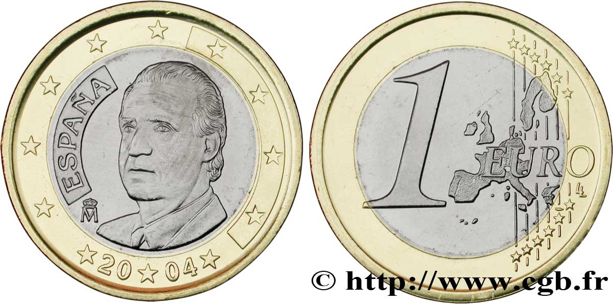 SPAIN 1 Euro JUAN-CARLOS I 2004 MS63