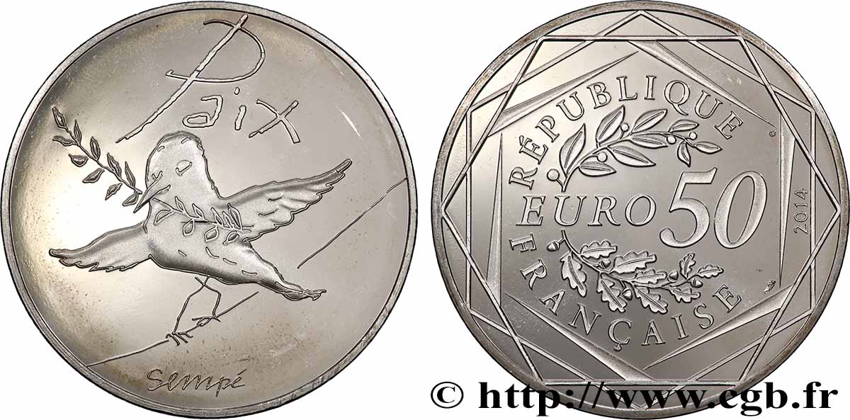 FRANKREICH 50 Euro LA PAIX - printemps/été 2014
