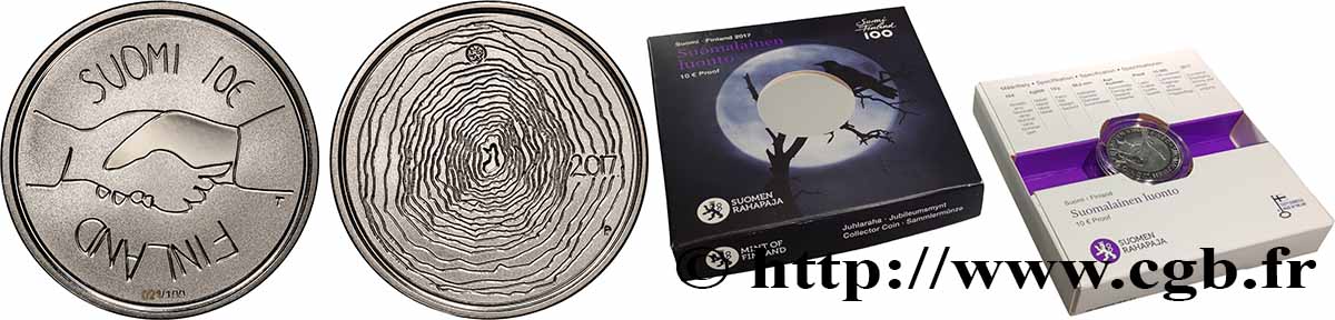 FINNLAND Belle Épreuve 10 Euro INDÉPENDANCE 2017