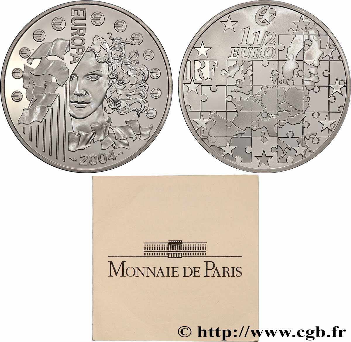 FRANCE Belle Épreuve 1 Euro 1/2 L’EUROPA - ÉLARGISSEMENT DE L’UNION 2004 BE
