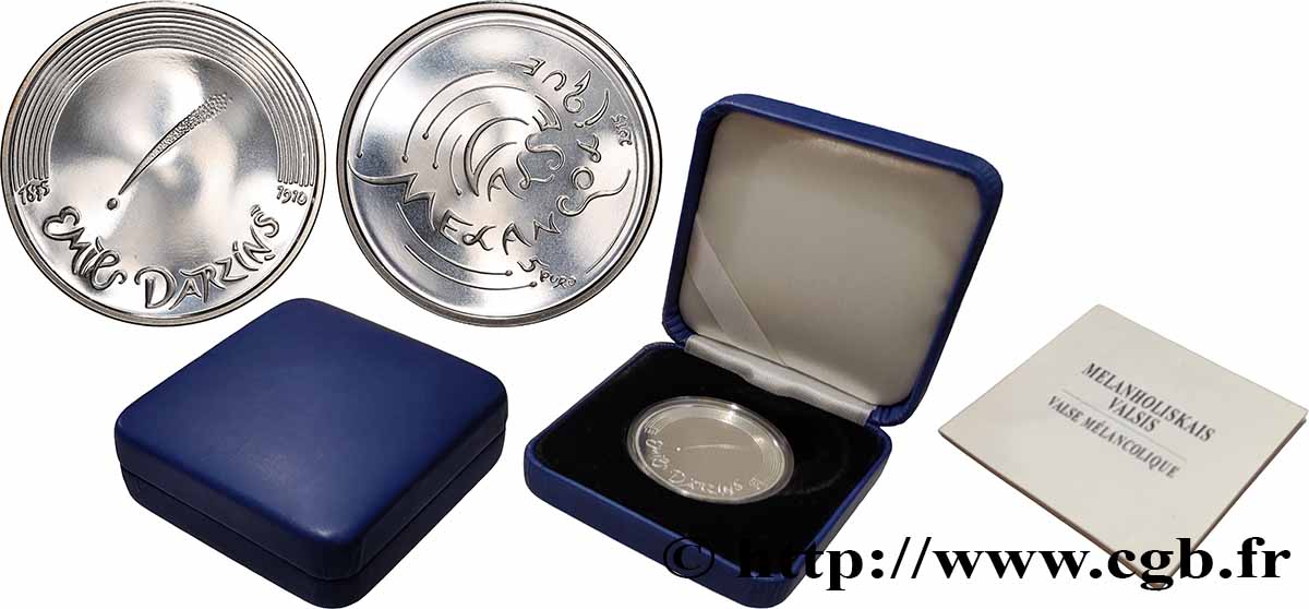 LATVIA Belle Épreuve 5 Euro EMILS DARZINS 2015 Proof set