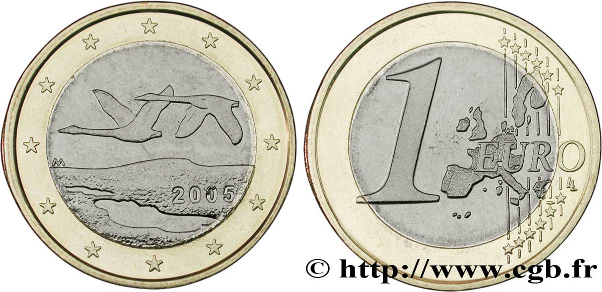 FINLANDE 1 Euro CYGNES 2005 SPL63