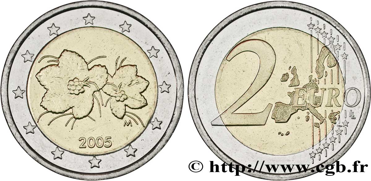 FINLANDIA 2 Euro PETIT MÛRIER tranche A 2005 MS63
