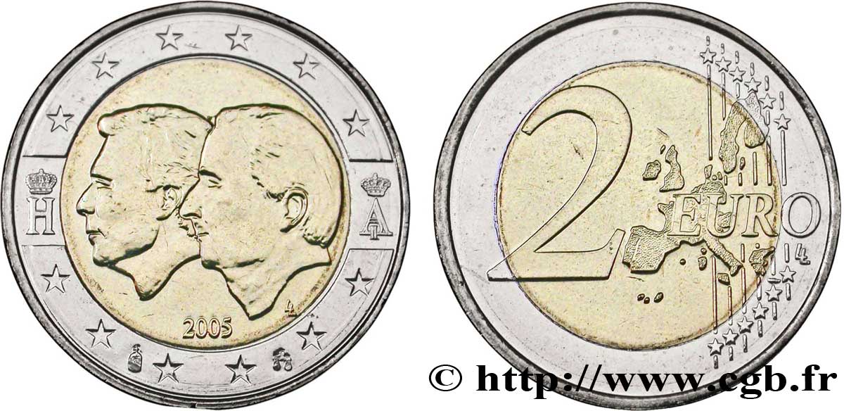 BELGIQUE 2 Euro UNION ÉCONOMIQUE BELGO-LUXEMBOURGEOISE tranche A 2005 SPL63