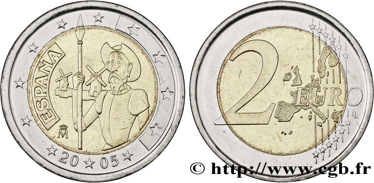 ESPAGNE 2 Euro DON QUICHOTTE 2005 SPL