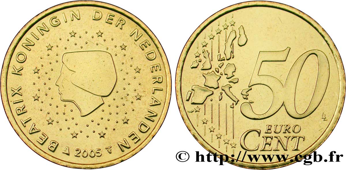 NETHERLANDS 50 Cent BEATRIX 2005 MS63
