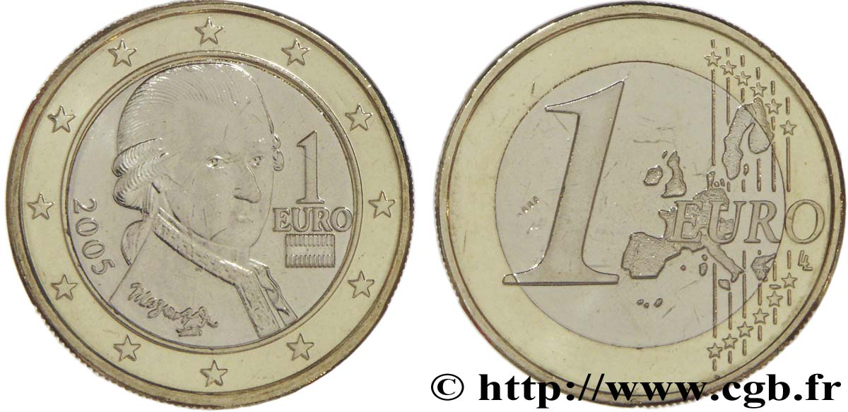 ÖSTERREICH 1 Euro MOZART 2005