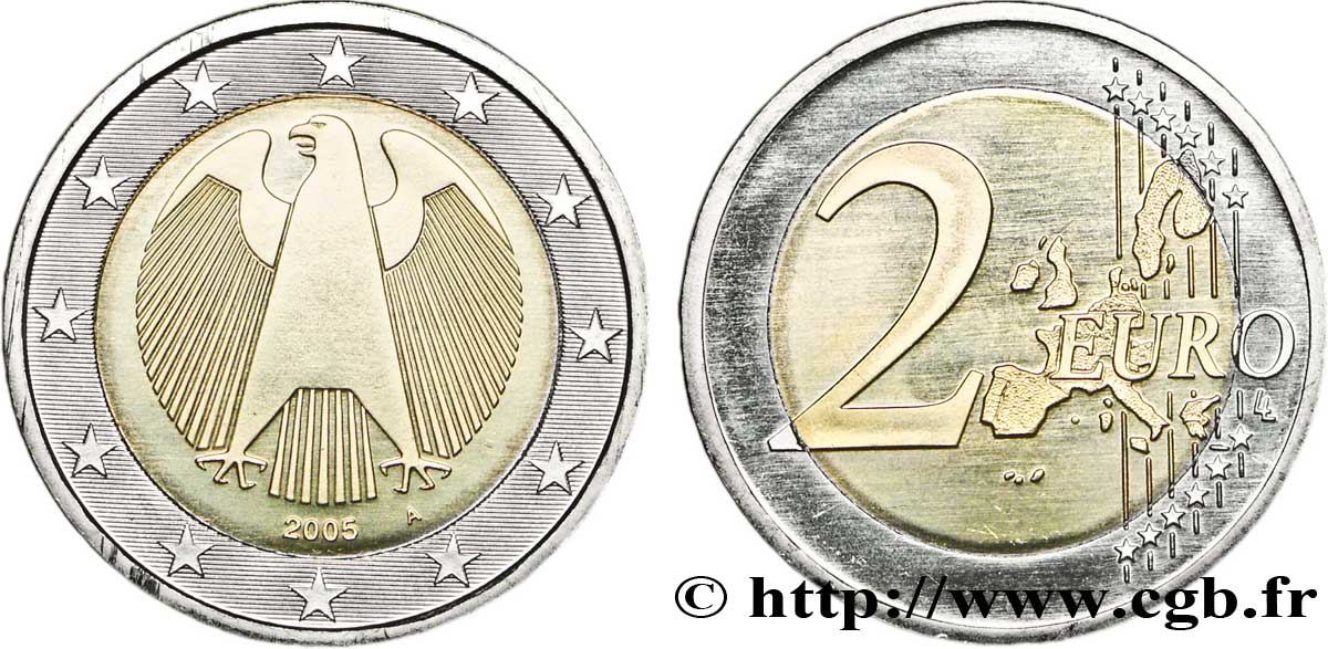 GERMANIA 2 Euro AIGLE HÉRALDIQUE tranche B - Berlin A 2005 MS63