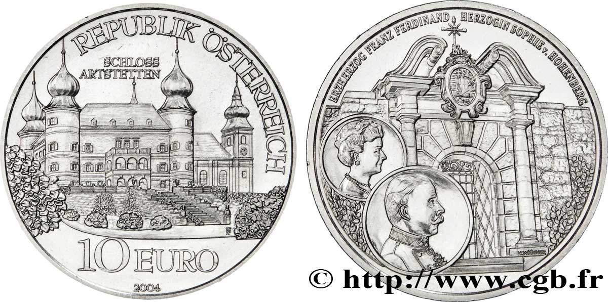 AUSTRIA 10 Euro CHÂTEAU D’ARTSTETTEN 2004 MS63