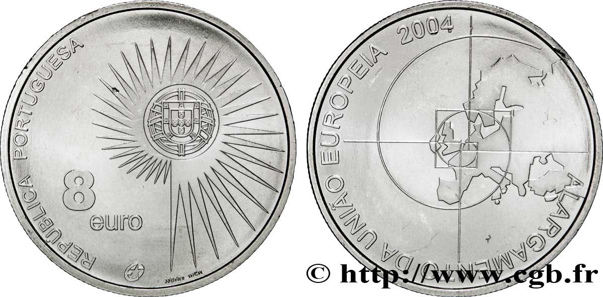 PORTUGAL 8 Euro ÉLARGISSEMENT DE L’UNION EUROPÉENNE 2004