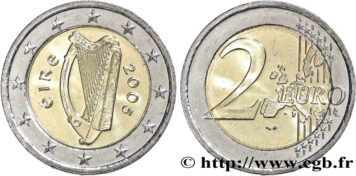 IRELAND REPUBLIC 2 Euro HARPE tranche B 2005 MS63