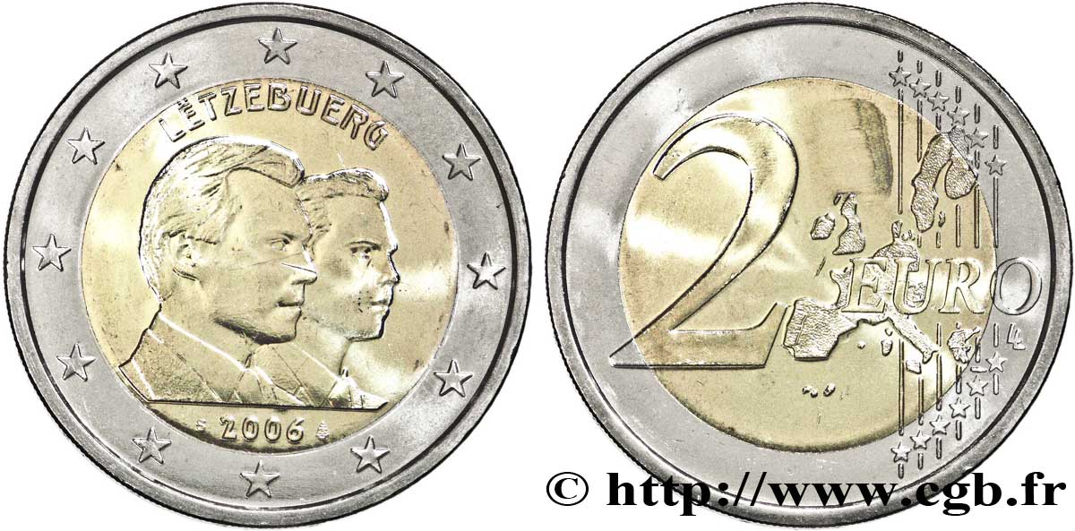LUXEMBOURG 2 Euro GRAND DUC HÉRITIER GUILLAUME tranche A 2006 MS63