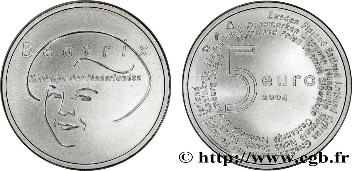 PAESI BASSI 5 Euro ÉLARGISSEMENT DE L’ UNION EUROPÉENNE 2004 BE