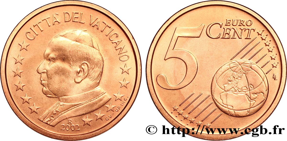 VATIKAN 5 Cent JEAN - PAUL II 2002
