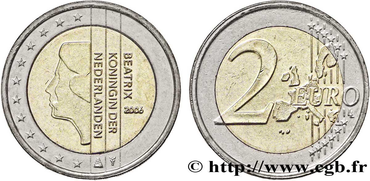NETHERLANDS 2 Euro BEATRIX tranche B 2006 AU58