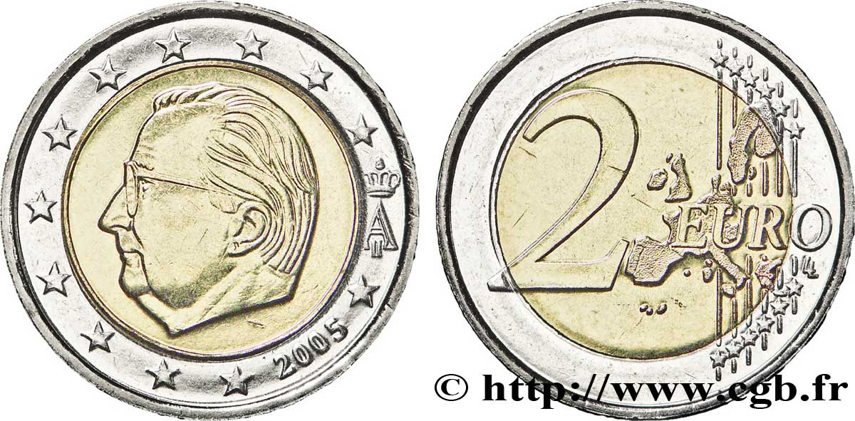 BELGIO 2 Euro ALBERT II tranche A 2005 MS63