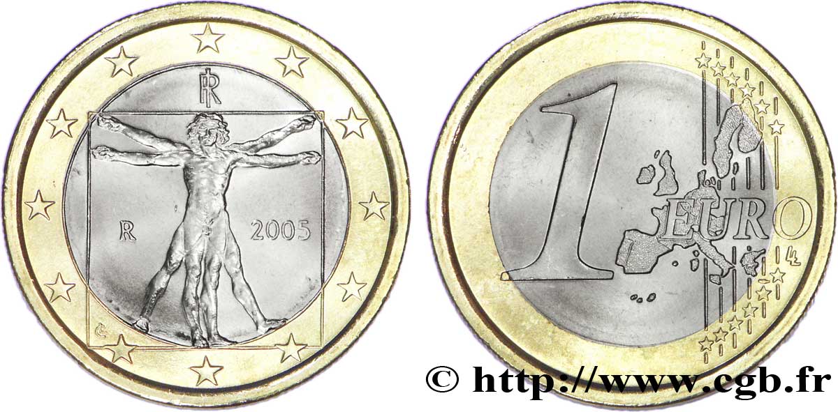 ITALIE 1 Euro LÉONARD DE VINCI 2005 SPL63