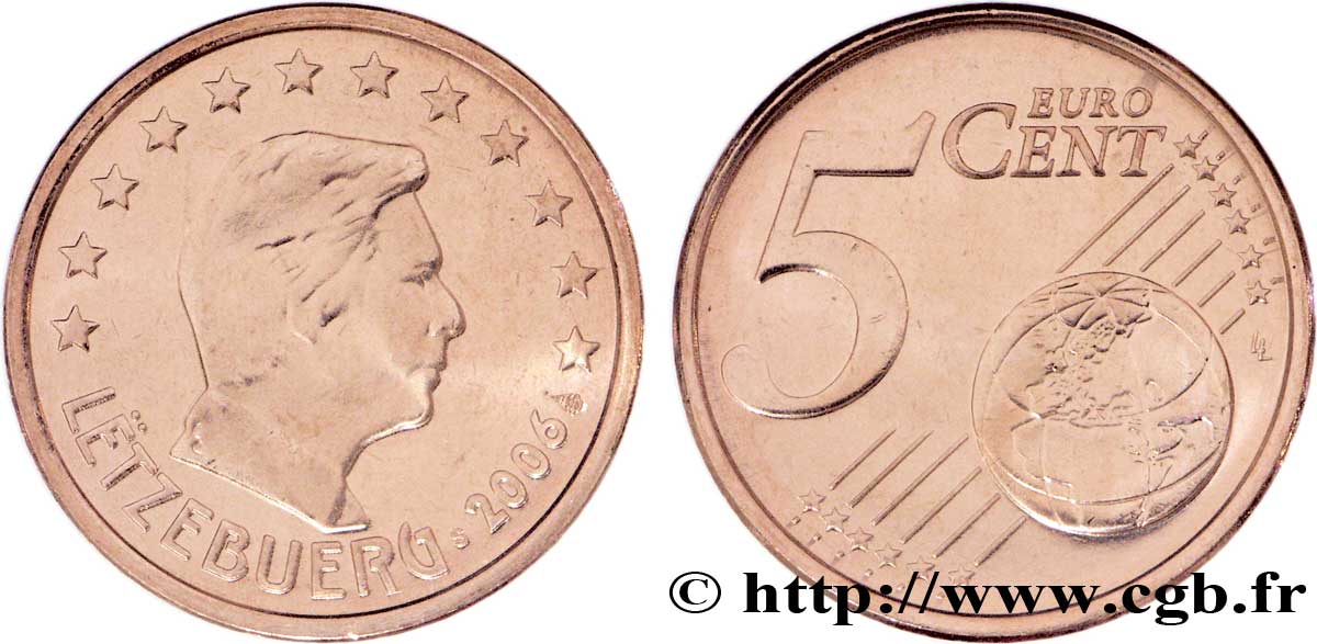 LUXEMBOURG 5 Cent GRAND DUC HENRI 2006 MS63