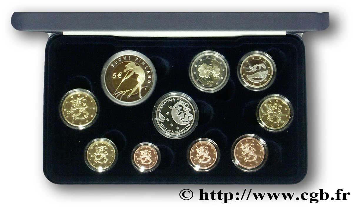 FINLANDE COFFRET Euro BELLE ÉPREUVE - Médaille argent 2005 BE