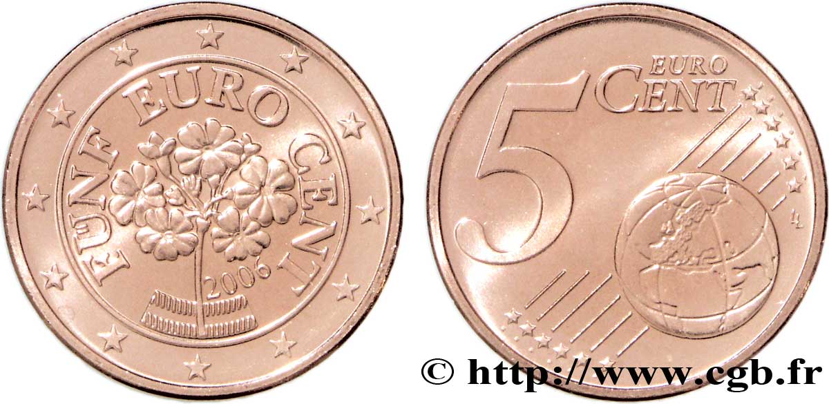 AUSTRIA 5 Cent PRIMEVÈRE 2006 MS63