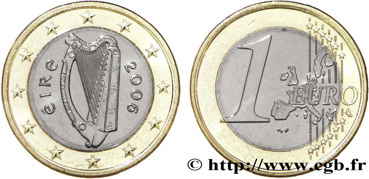 IRELAND REPUBLIC 1 Euro HARPE 2006 MS63