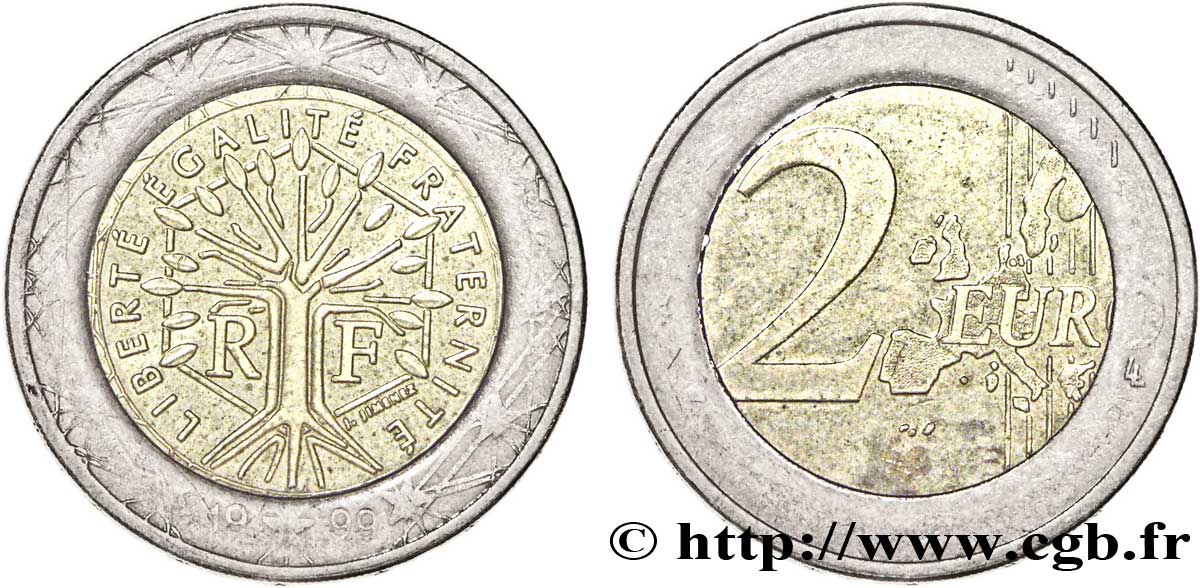 FRANCIA Faux de 2 Euro ARBRE  1999 EBC