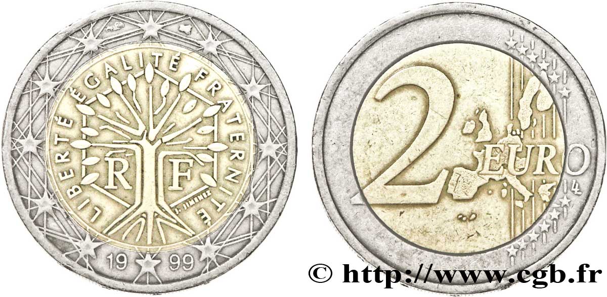 FRANCE Faux de 2 Euro ARBRE  1999 TTB