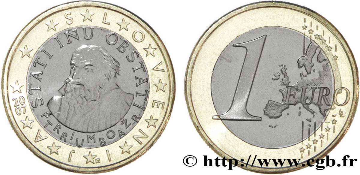 SLOWENIEN 1 Euro PRIMOŽ TRUBAR 2007