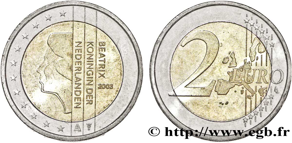 PAYS-BAS 2 Euro BEATRIX tranche A 2003 SUP58