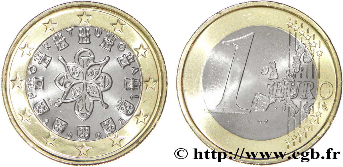 PORTUGAL 1 Euro SCEAU ENTRELACÉ (1144) 2005