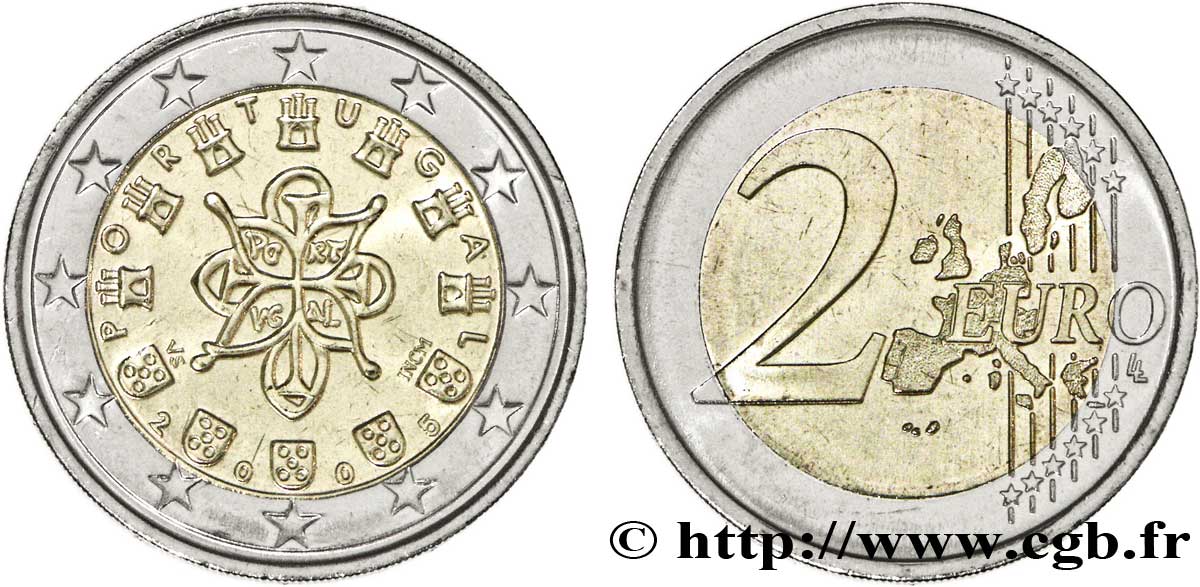 PORTUGAL 2 Euro SCEAU ENTRELACÉ (1144) tranche A 2005 MS63
