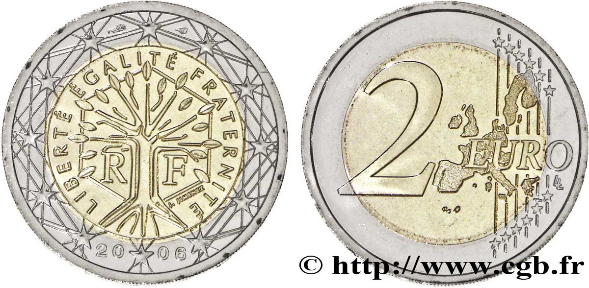 FRANCE 2 Euro ARBRE tranche B 2006 MS64