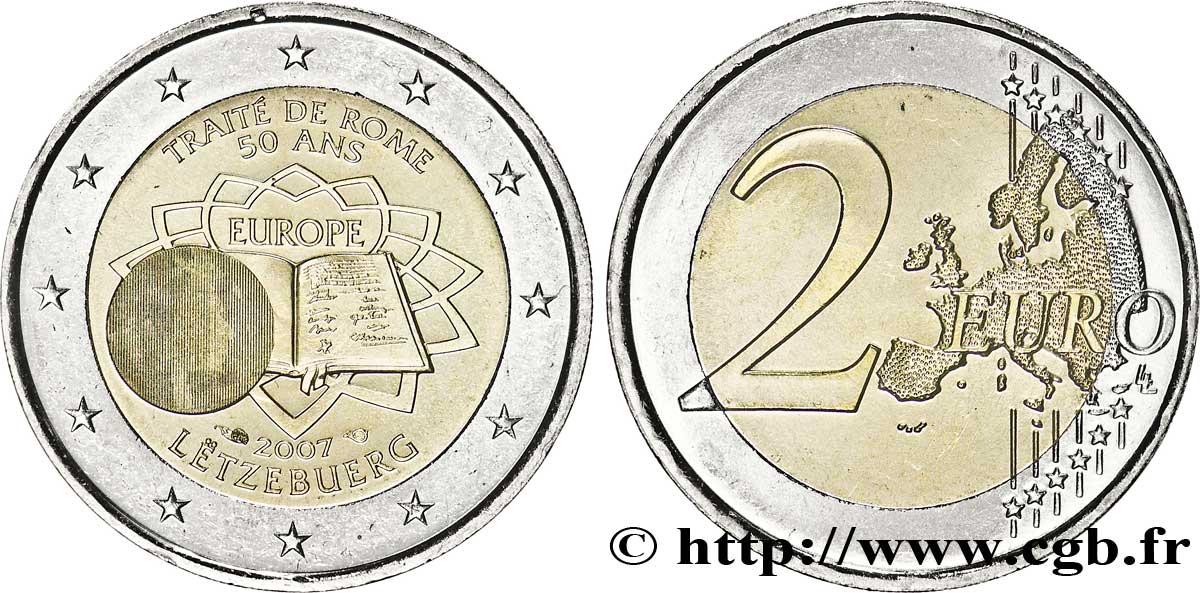 LUXEMBOURG 2 Euro CINQUANTENAIRE DU TRAITÉ DE ROME tranche B 2007 SPL