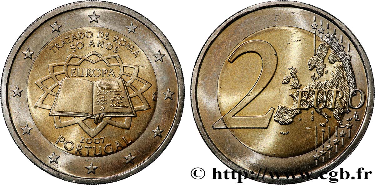 PORTUGAL 2 Euro CINQUANTENAIRE DU TRAITÉ DE ROME  2007 SC