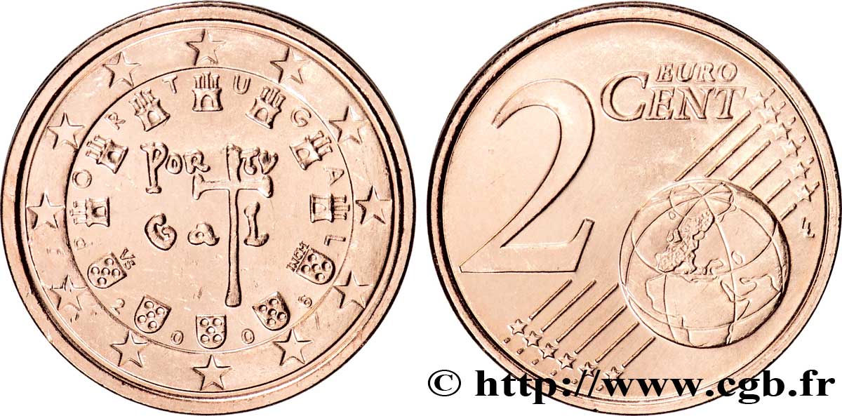 PORTUGAL 2 Cent SCEAU A LA CROIX(1134) 2006 SC63