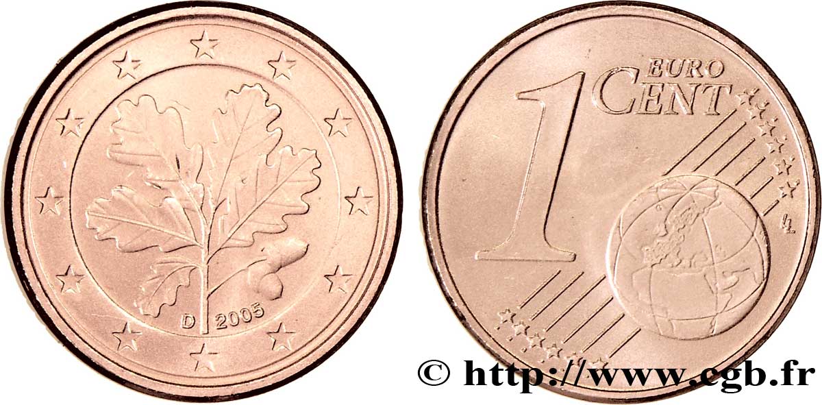 GERMANIA 1 Cent RAMEAU DE CHÊNE - Munich D 2005 MS63