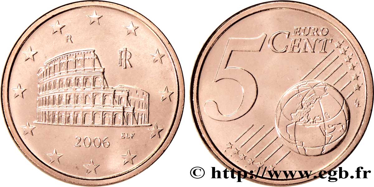 ITALIA 5 Cent COLISÉE 2006 MS63