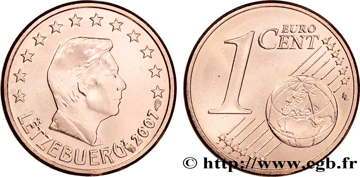 LUSSEMBURGO 1 Cent GRAND DUC HENRI 2007 MS63