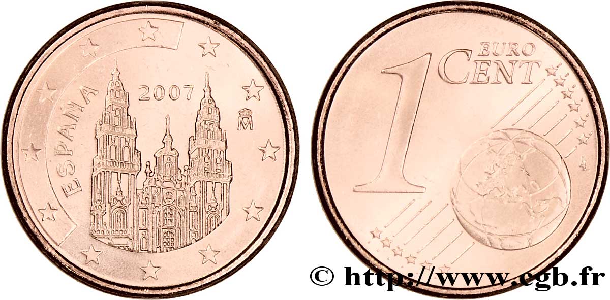 SPAIN 1 Cent COMPOSTELLE 2007 MS63