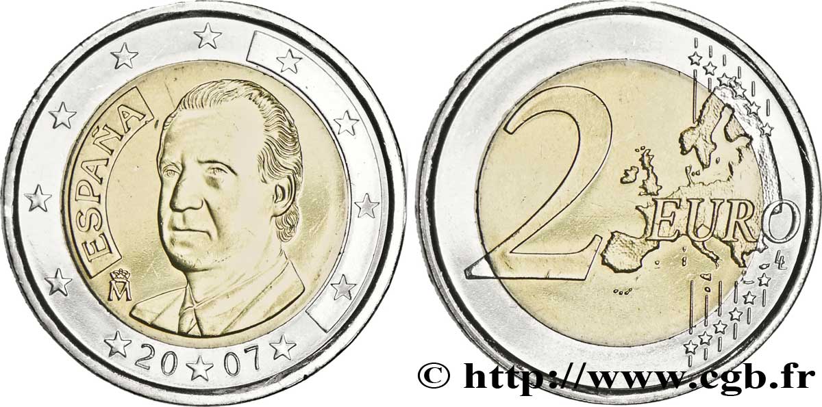 ESPAÑA 2 Euro JUAN-CARLOS I tranche B 2007 SC63