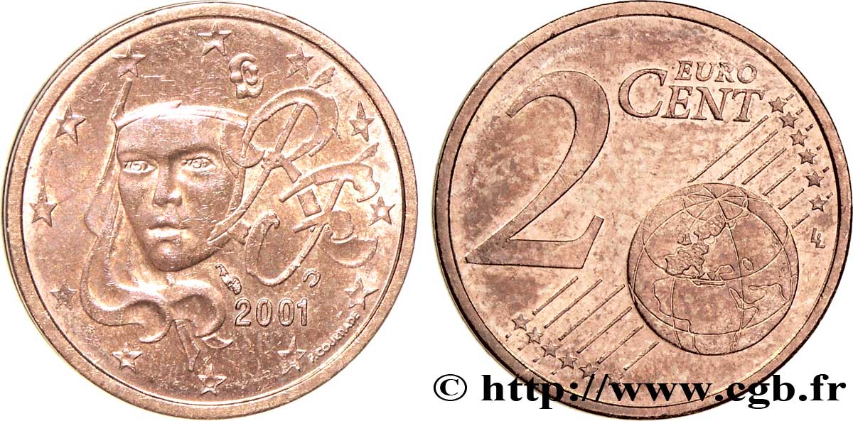 FRANCE 2 Cent NOUVELLE MARIANNE 2001 MS63