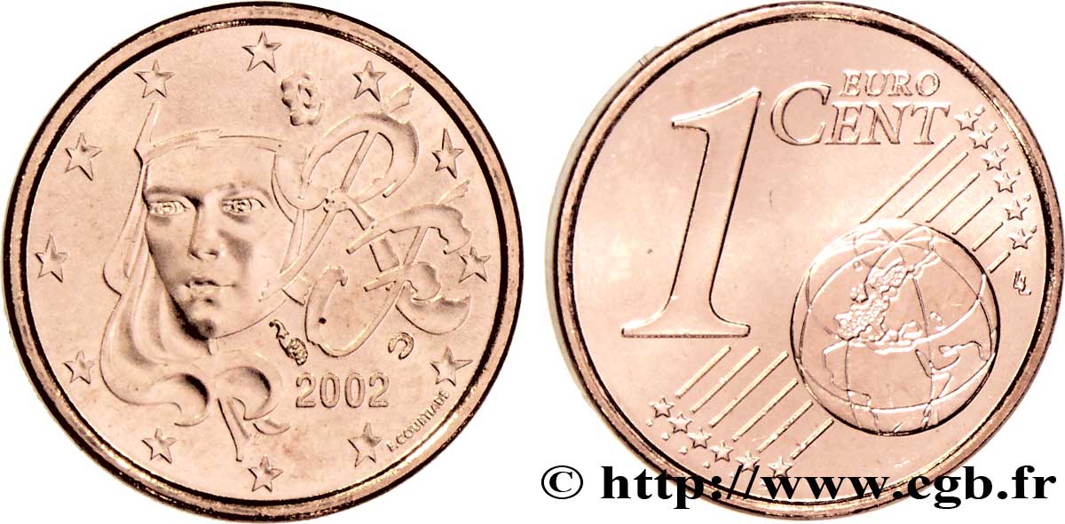 FRANCE 1 Cent NOUVELLE MARIANNE 2002 MS64