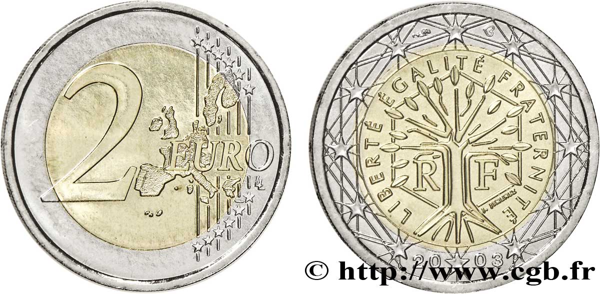 FRANCE 2 Euro ARBRE tranche B 2003 MS64
