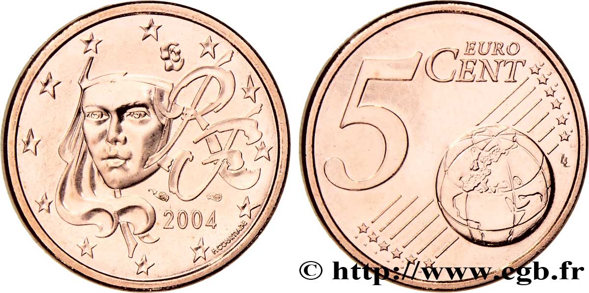 FRANCE 5 Cent NOUVELLE MARIANNE 2004 SPL63