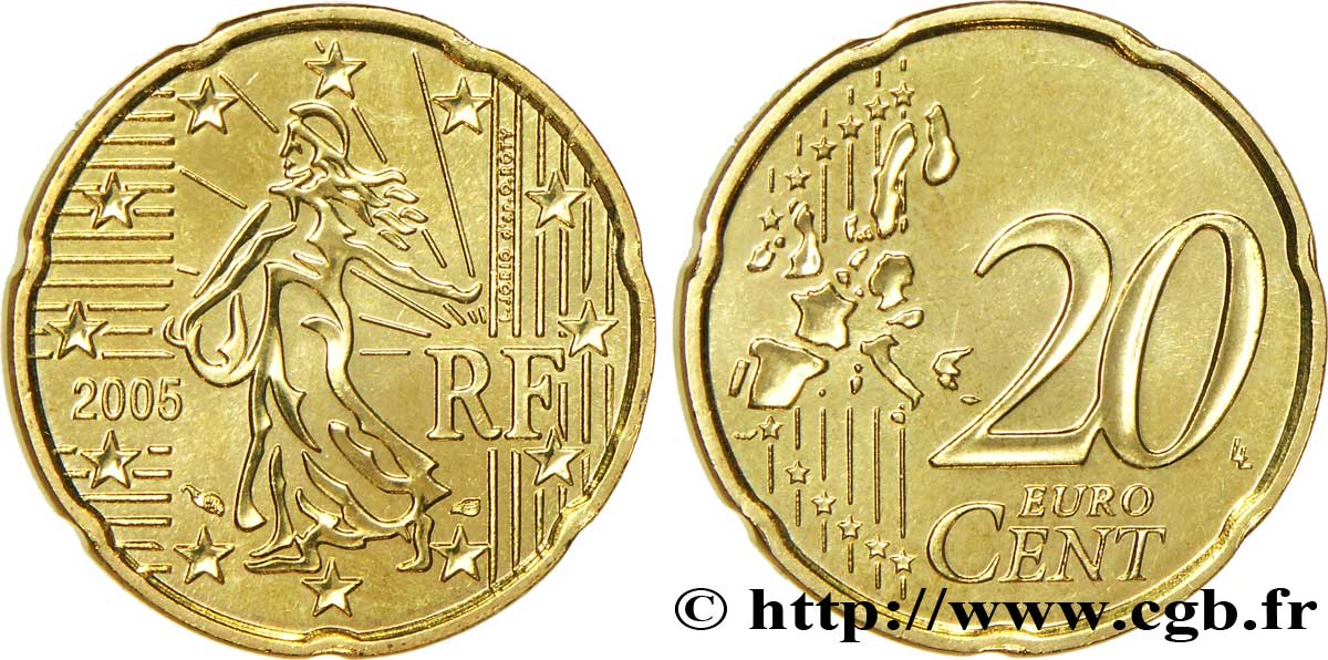 FRANCE 20 Cent NOUVELLE SEMEUSE 2005 SPL64
